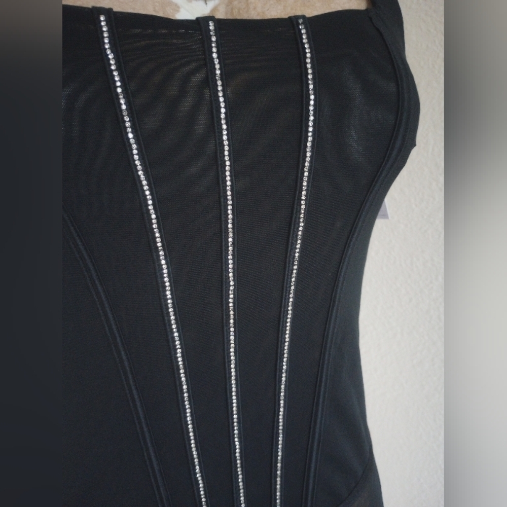 Zara Black Mesh Strapless Top